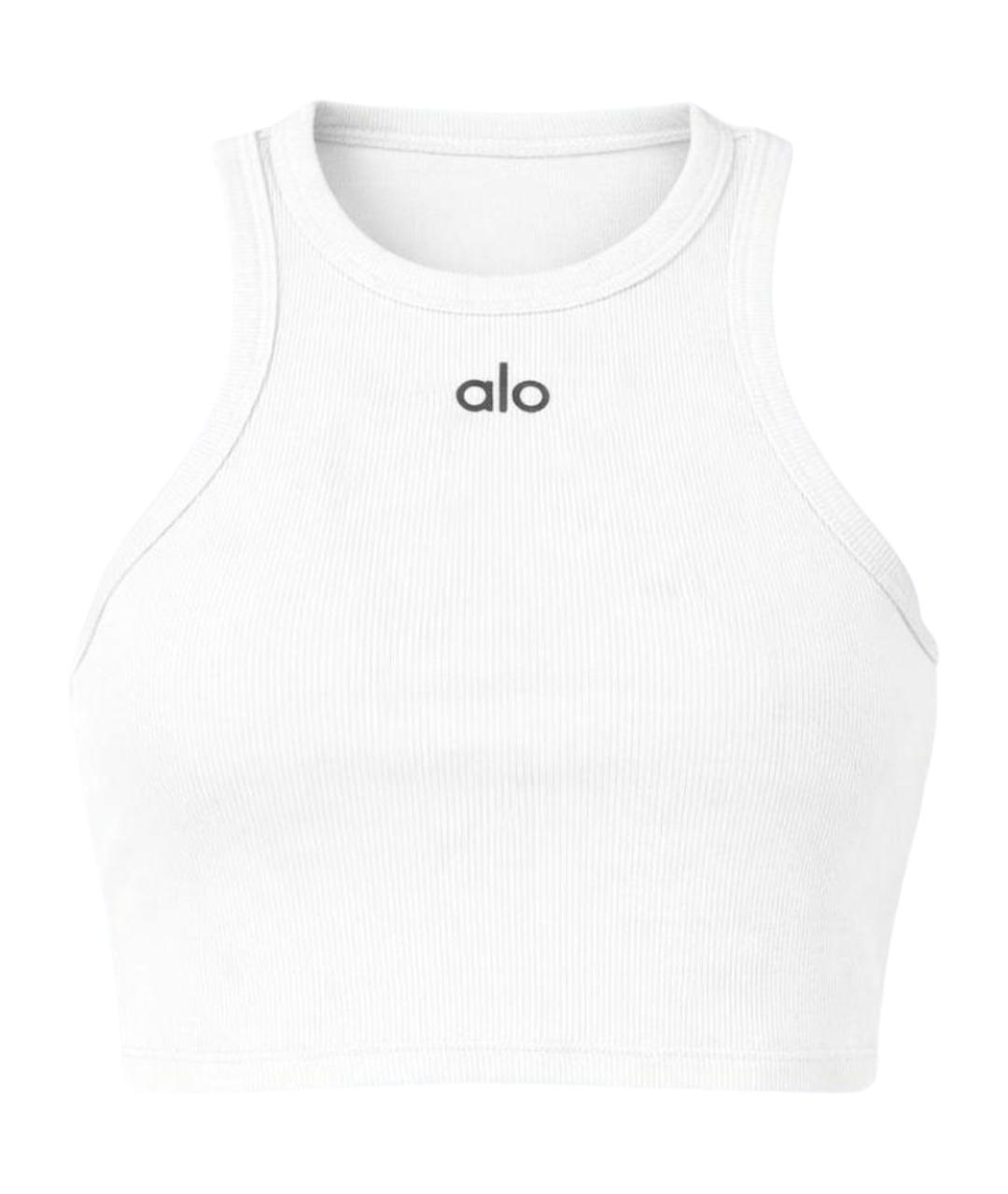 ALO YOGA Белая хлопковая майка, фото 1