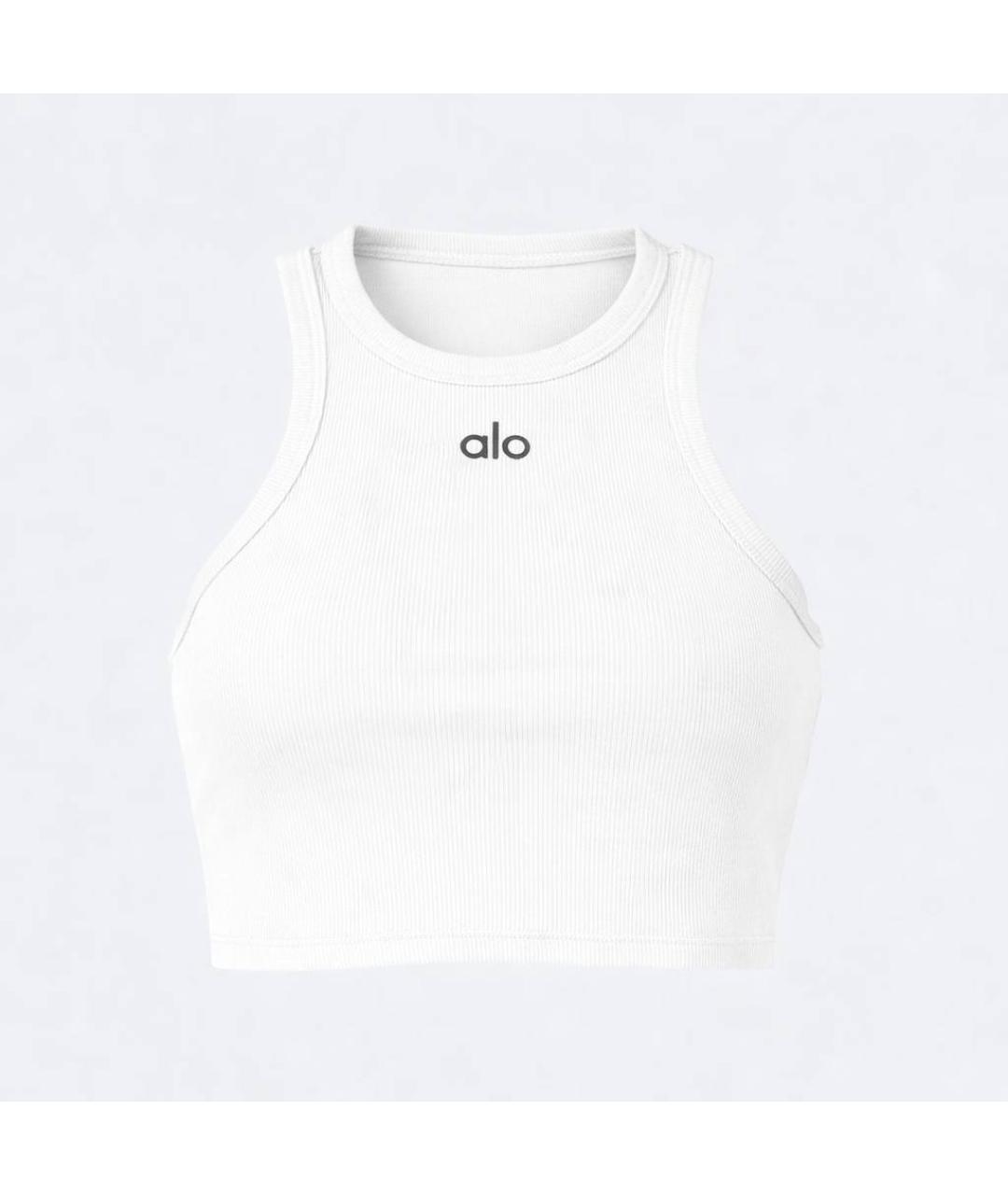 ALO YOGA Белая хлопковая майка, фото 8
