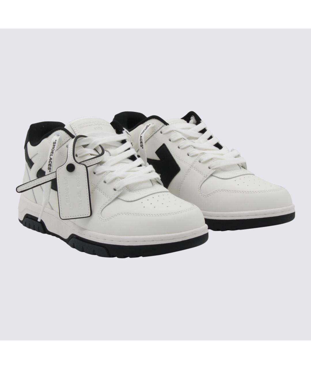 OFF-WHITE Белые кожаные низкие кроссовки / кеды, фото 2