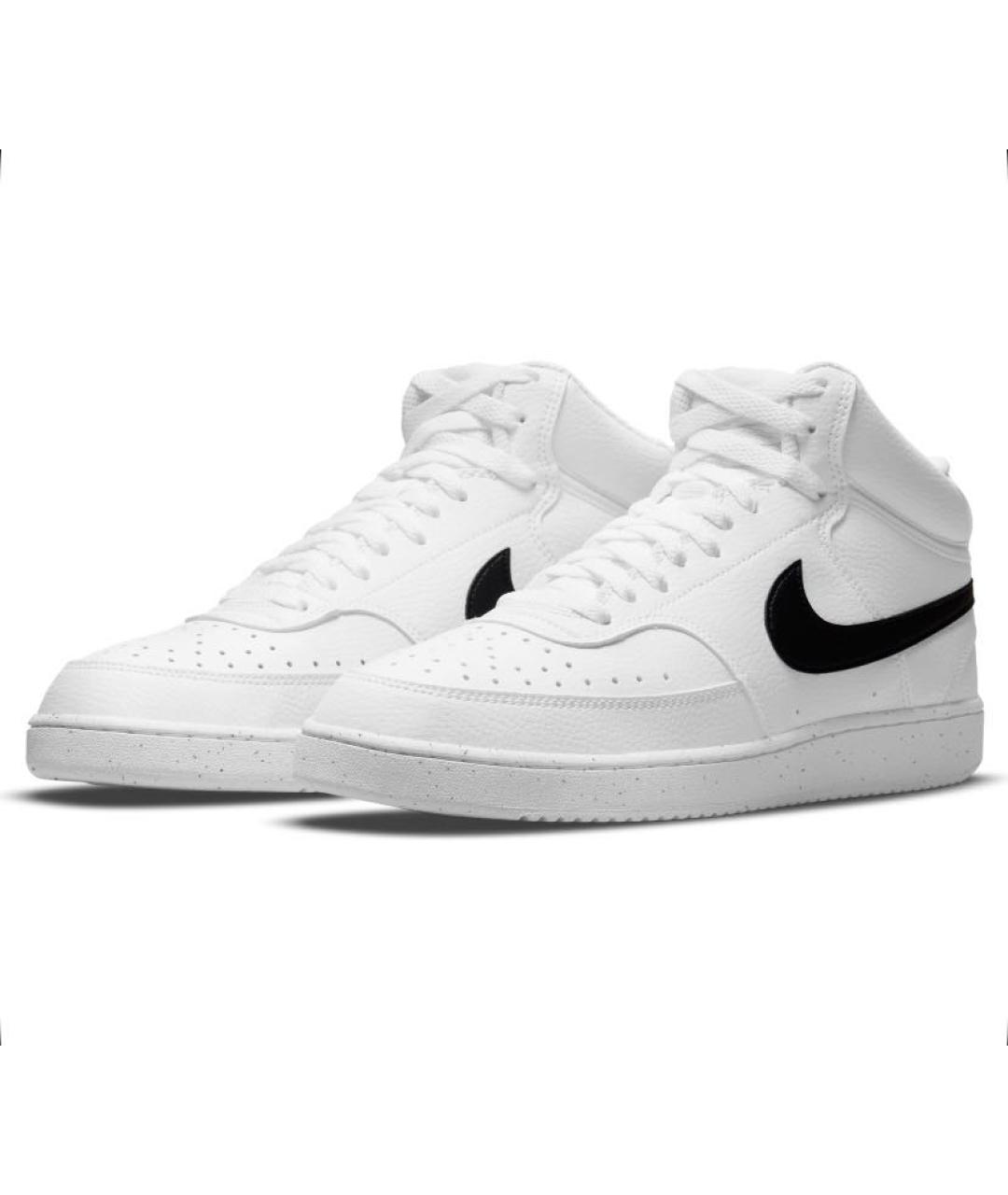 NIKE Белые кожаные высокие кроссовки / кеды, фото 3