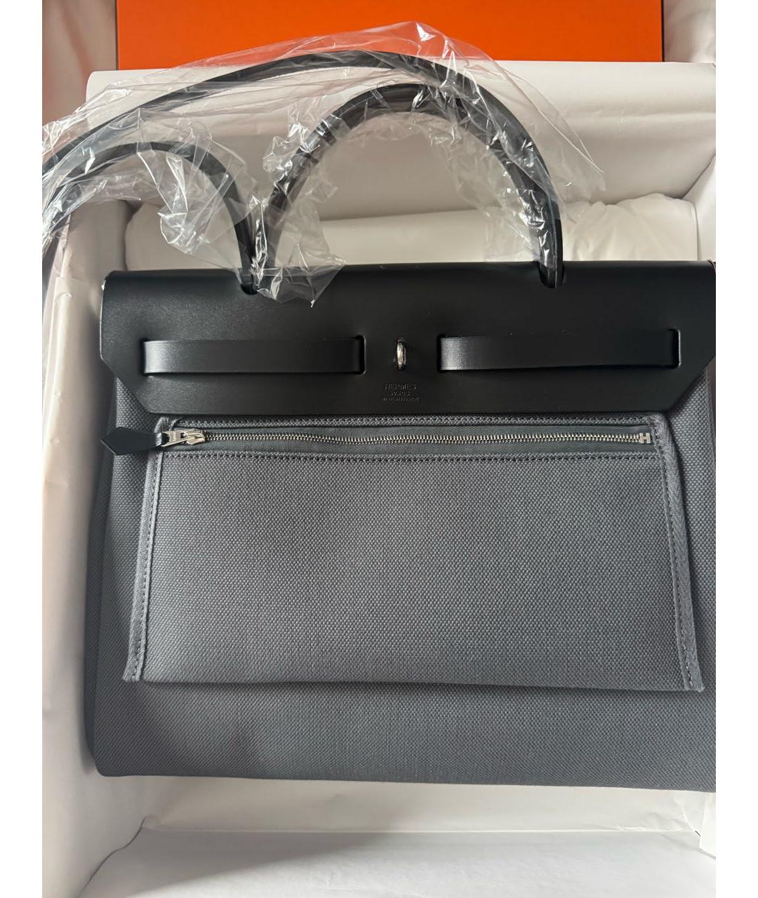 HERMES Серая тканевая сумка через плечо, фото 2