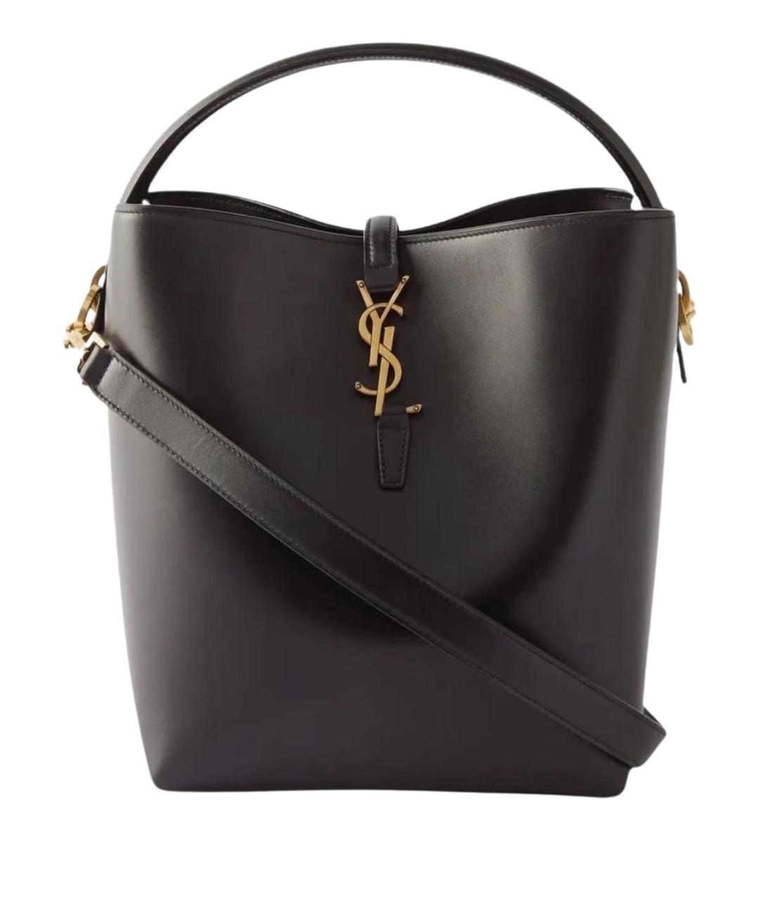 SAINT LAURENT Черная кожаная сумка с короткими ручками, фото 1