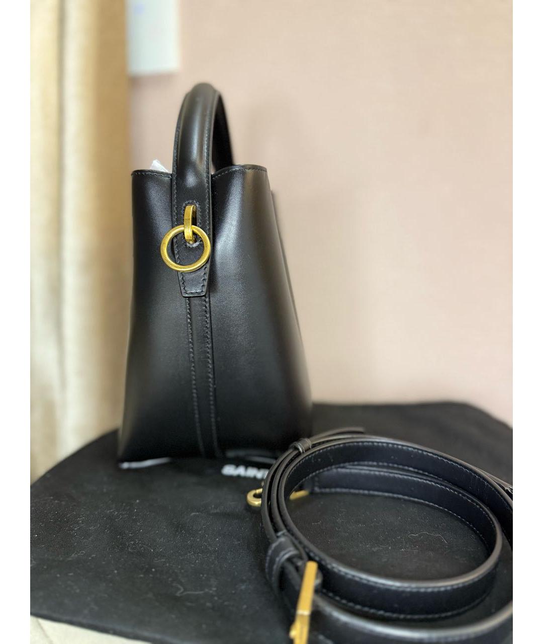 SAINT LAURENT Черная кожаная сумка с короткими ручками, фото 3