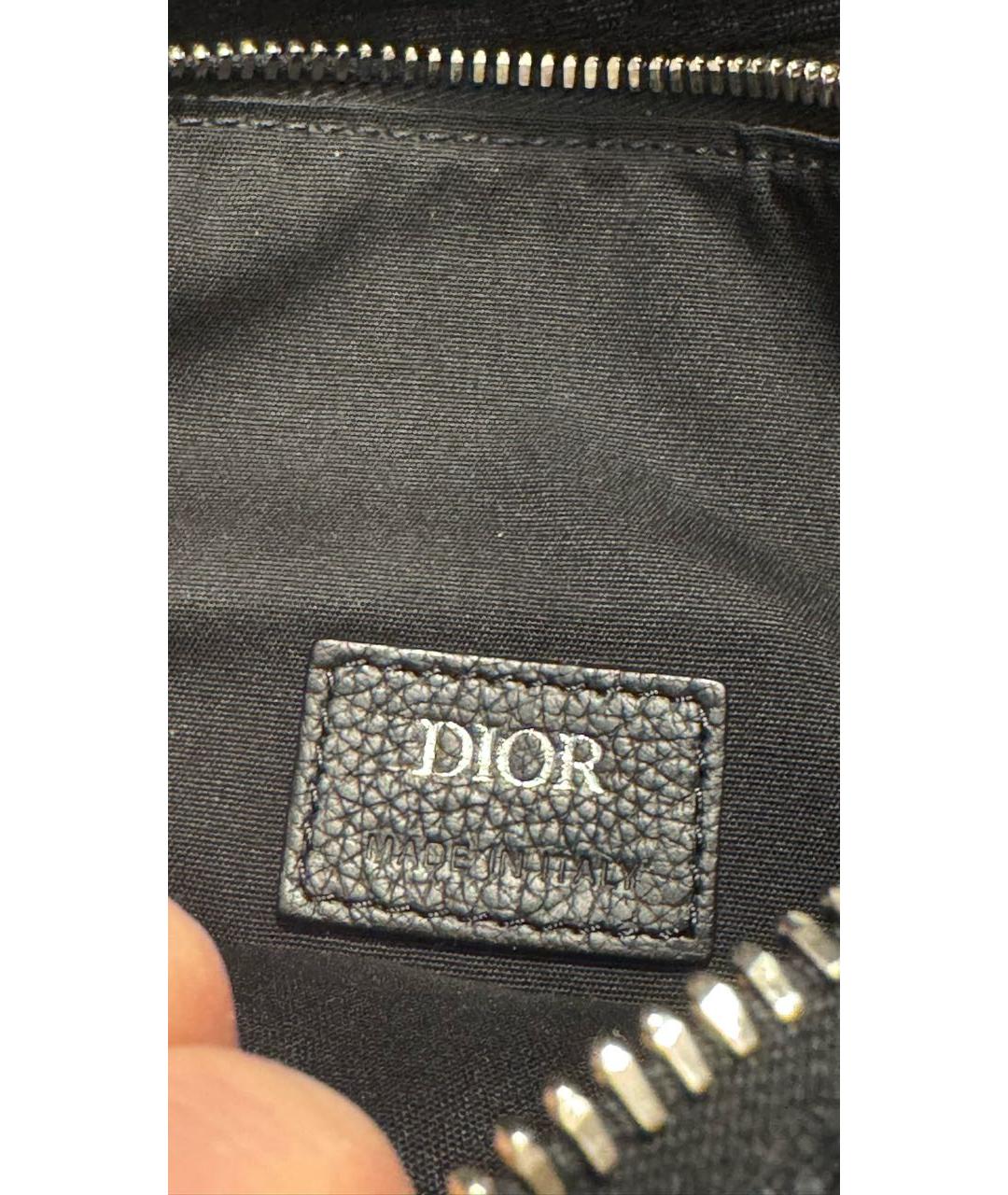 CHRISTIAN DIOR Черная жаккардовая сумка на плечо, фото 6