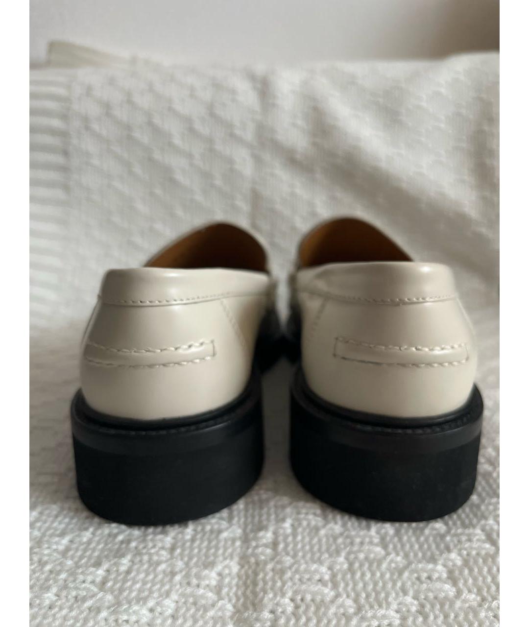 CHRISTIAN DIOR Бежевые кожаные лоферы, фото 4