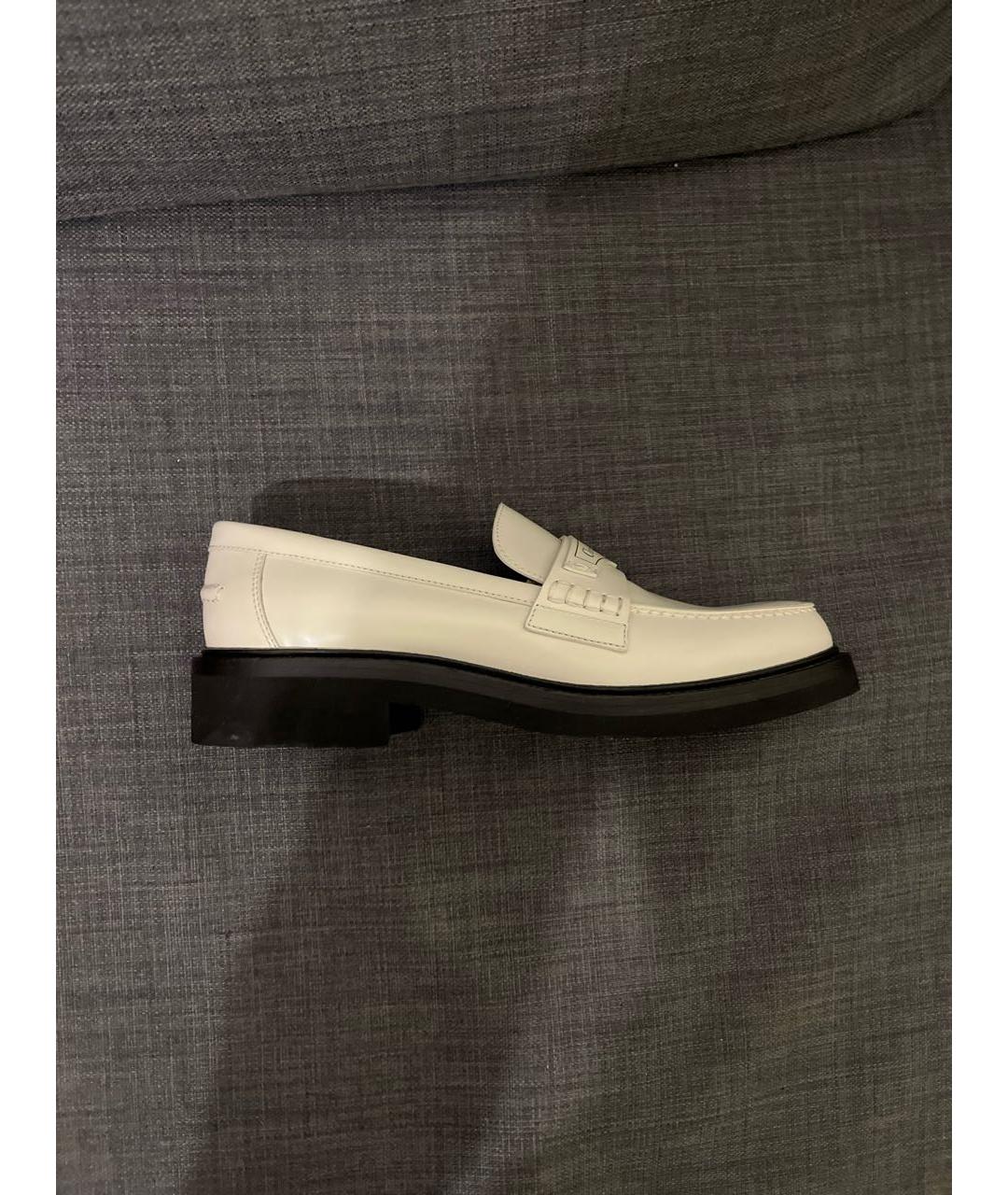 CHRISTIAN DIOR Бежевые кожаные лоферы, фото 6