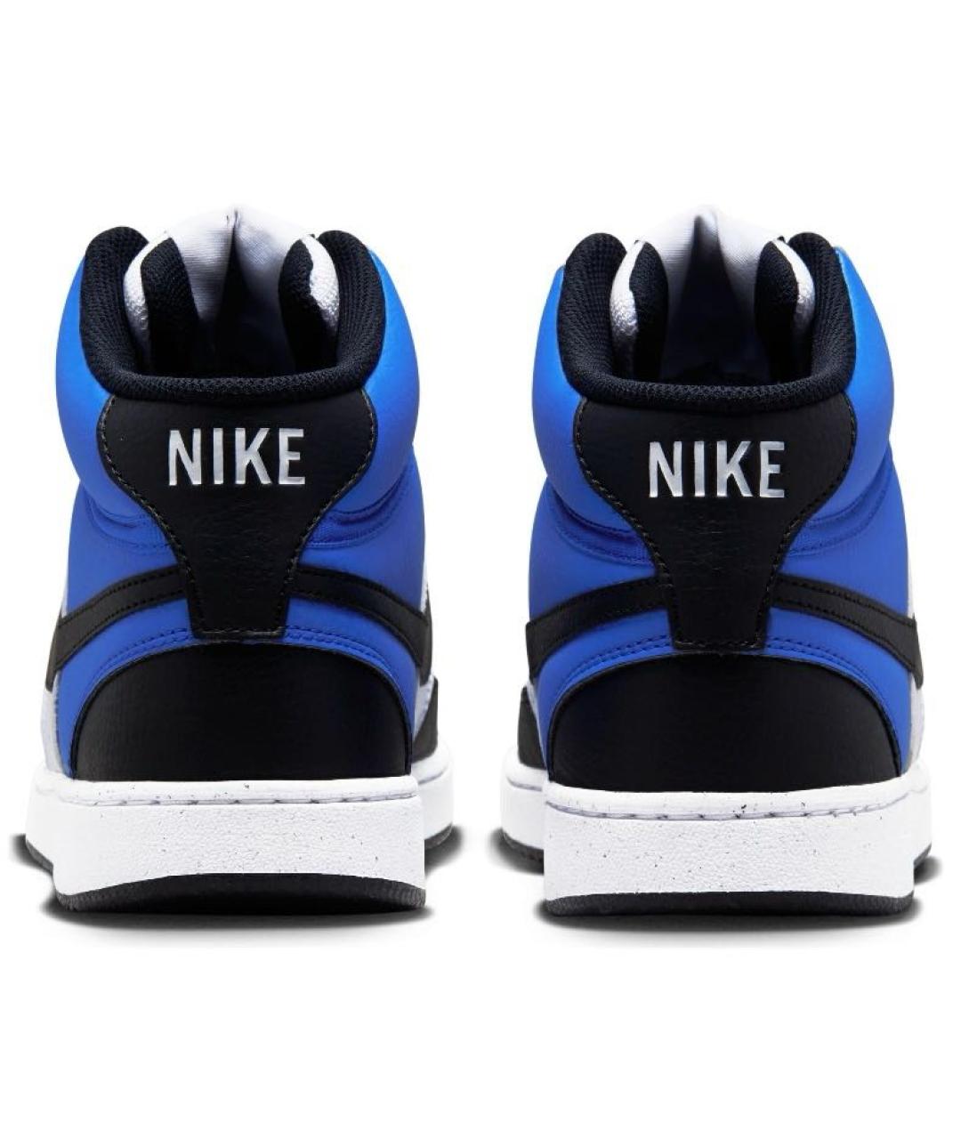 NIKE Синие кожаные высокие кроссовки / кеды, фото 3