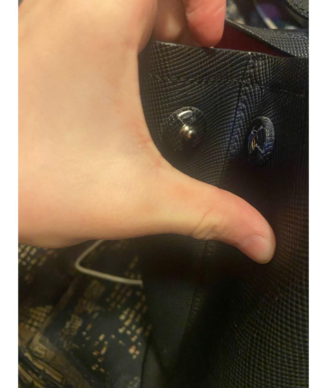 PRADA Черная кожаная сумка тоут, фото 7