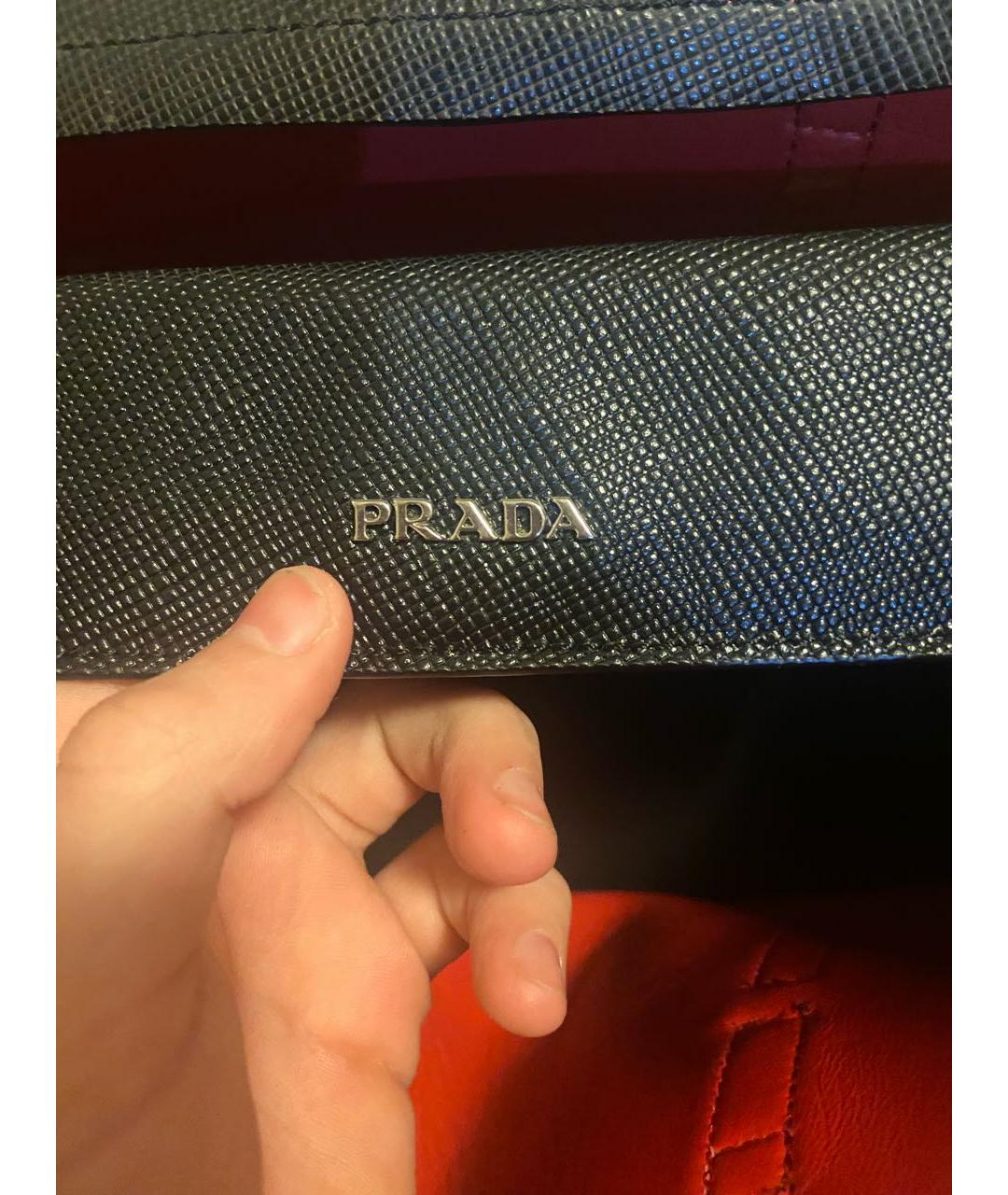 PRADA Черная кожаная сумка тоут, фото 3