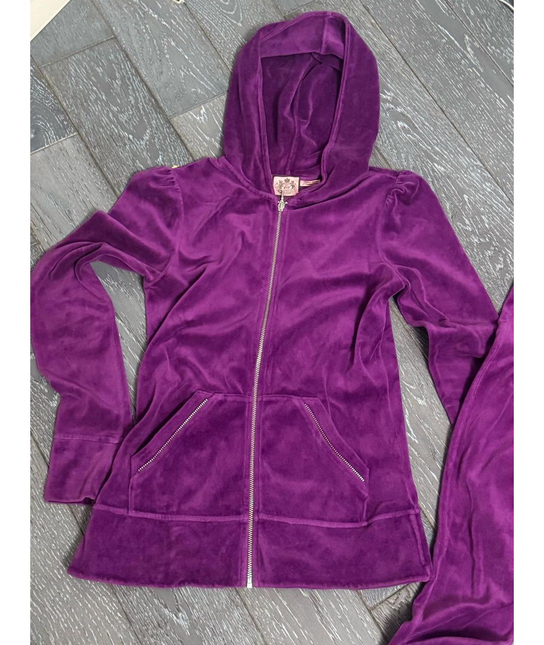 JUICY COUTURE Фиолетовый велюровый спортивные костюмы, фото 4
