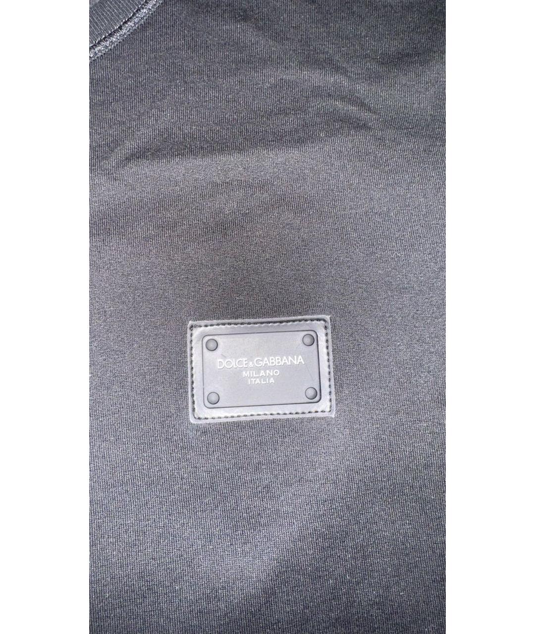 DOLCE&GABBANA Черная хлопковая футболка, фото 4