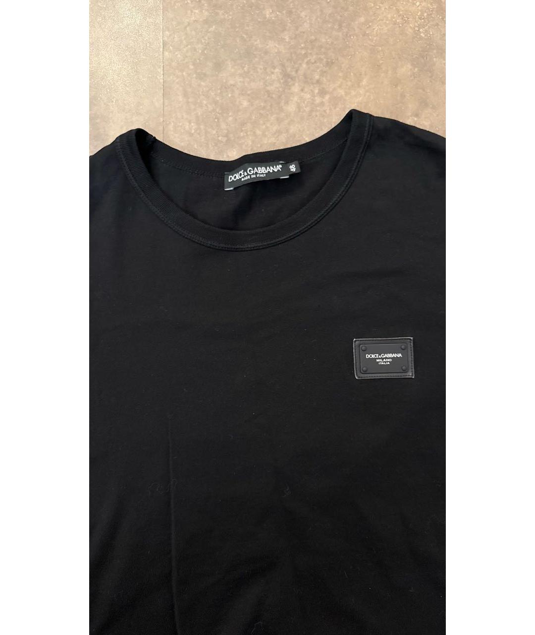 DOLCE&GABBANA Черная хлопковая футболка, фото 3