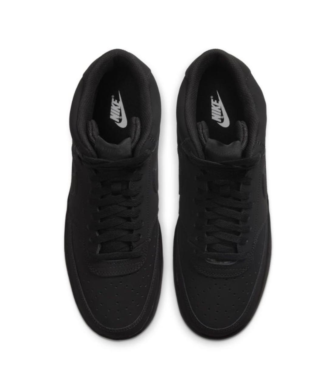 NIKE Черные кожаные высокие кроссовки / кеды, фото 3