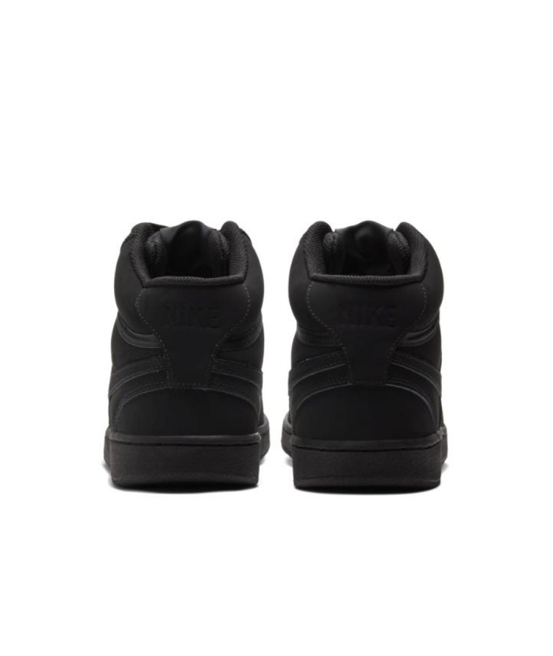 NIKE Черные кожаные высокие кроссовки / кеды, фото 5