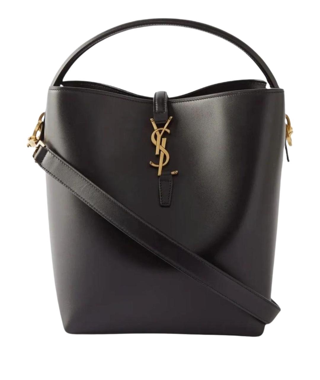 SAINT LAURENT Черная кожаная сумка через плечо, фото 1