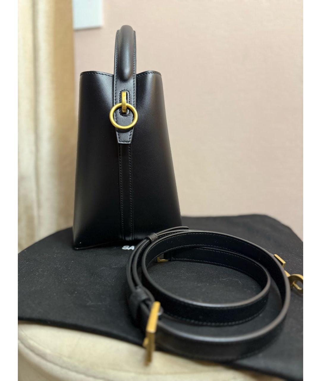 SAINT LAURENT Черная кожаная сумка через плечо, фото 5