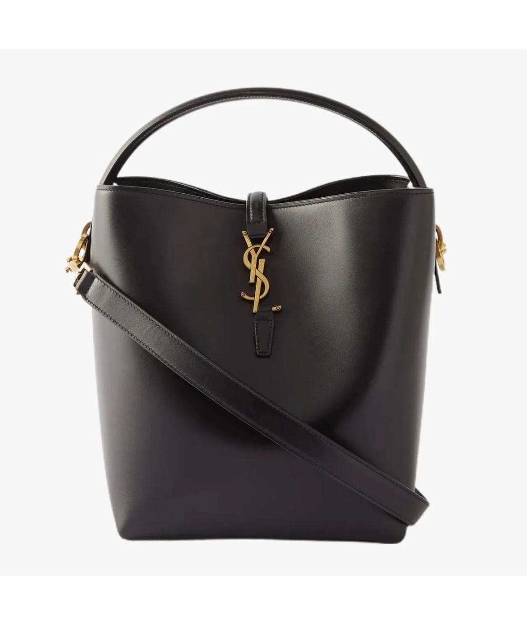 SAINT LAURENT Черная кожаная сумка через плечо, фото 9