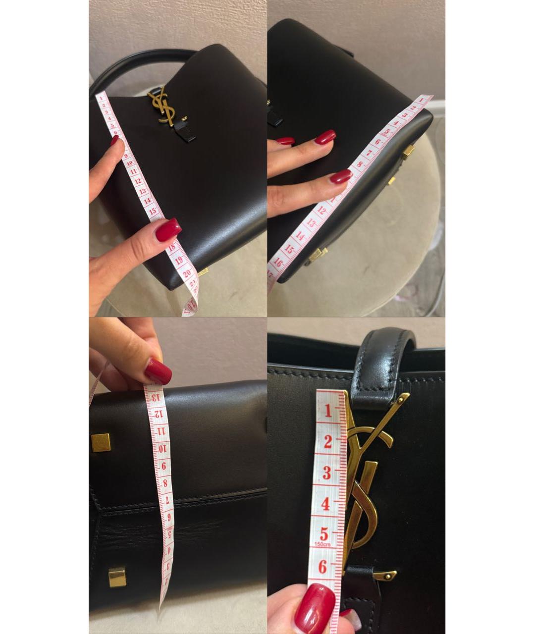 SAINT LAURENT Черная кожаная сумка через плечо, фото 7