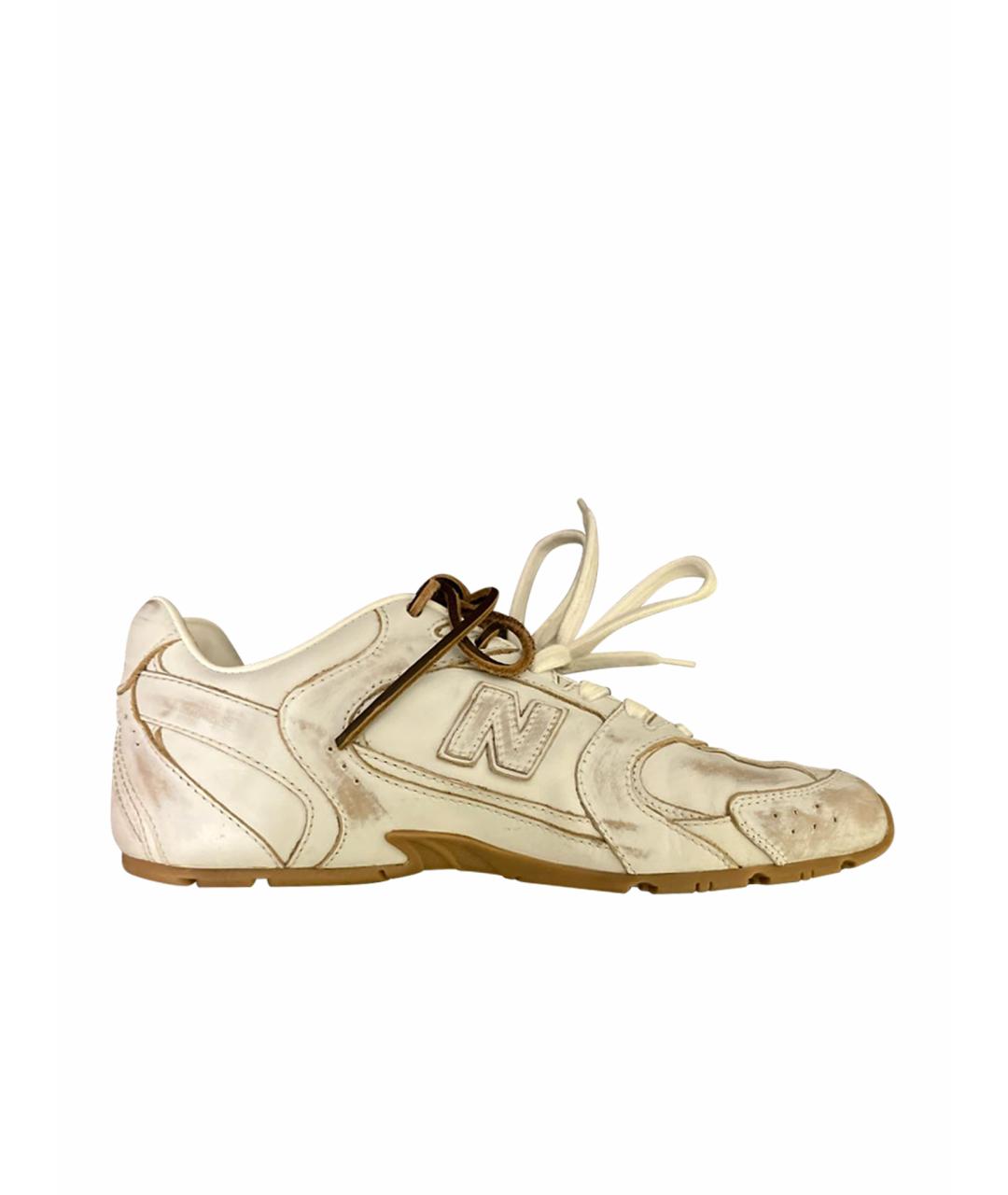 MIU MIU Белые кожаные кеды, фото 1