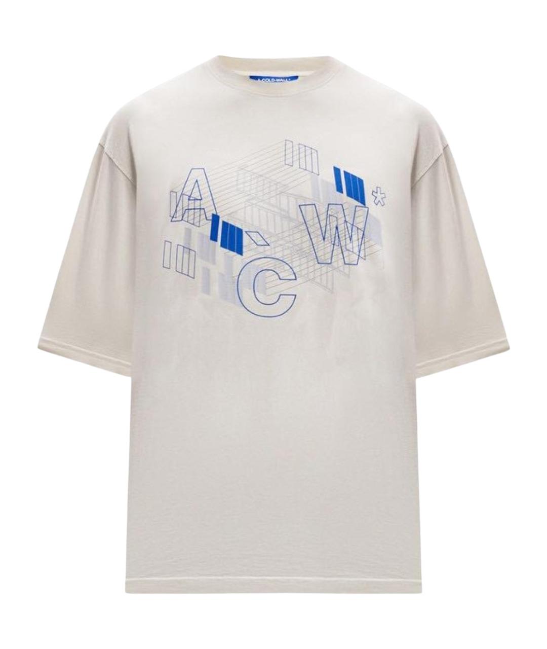 A-COLD-WALL* Бежевая хлопковая футболка, фото 1