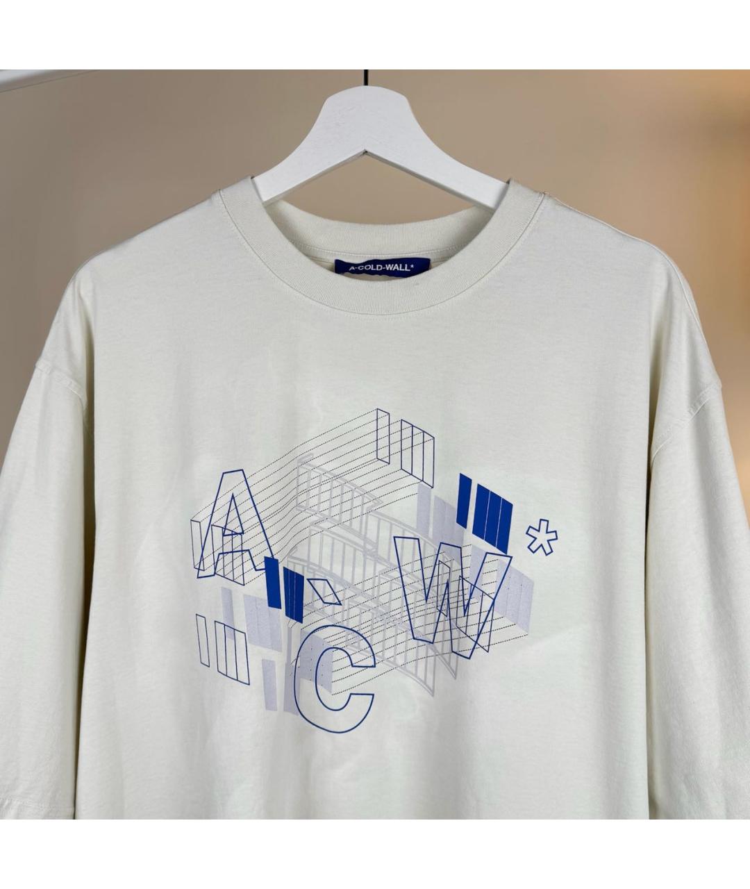 A-COLD-WALL* Бежевая хлопковая футболка, фото 4
