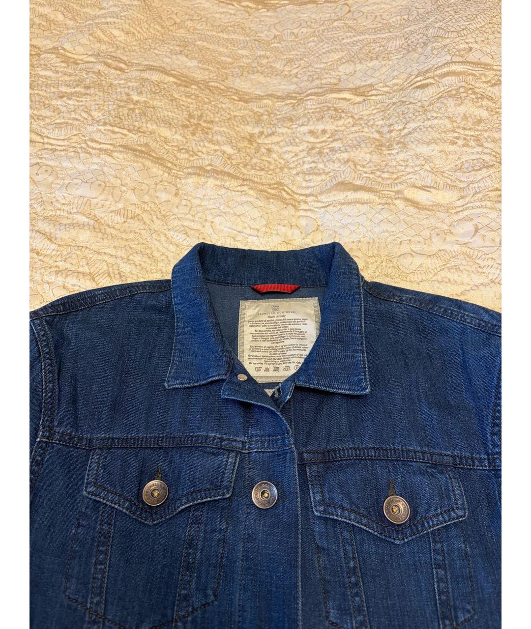 BRUNELLO CUCINELLI Темно-синяя хлопковая куртка, фото 2