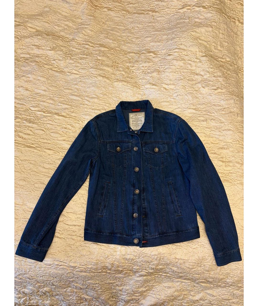 BRUNELLO CUCINELLI Темно-синяя хлопковая куртка, фото 6