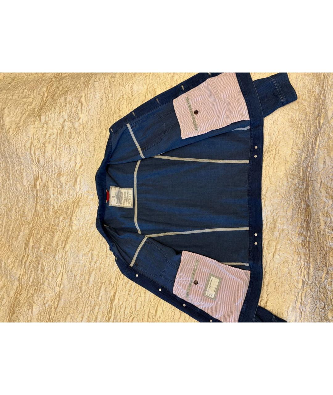 BRUNELLO CUCINELLI Темно-синяя хлопковая куртка, фото 3