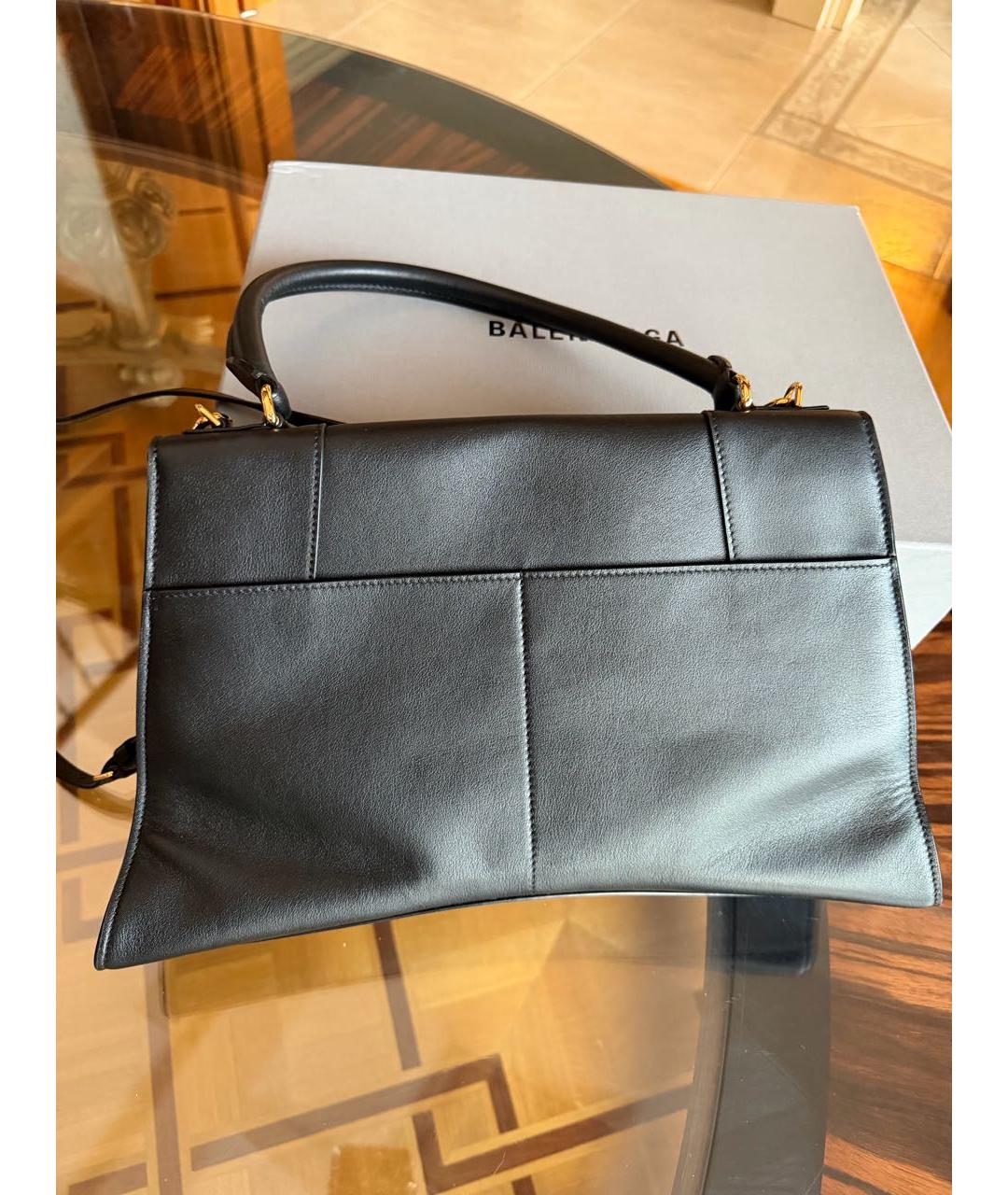 BALENCIAGA Черная кожаная сумка с короткими ручками, фото 3