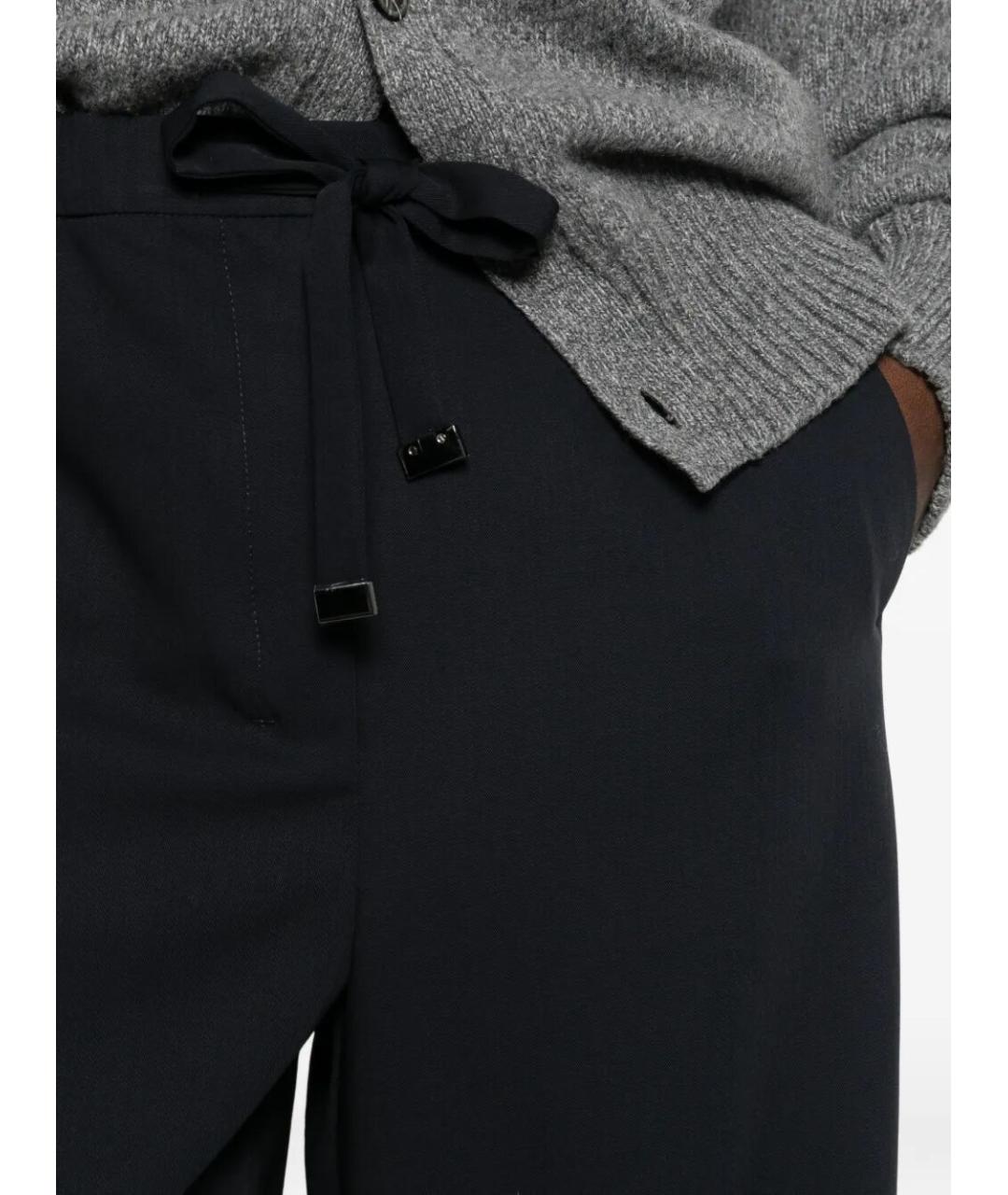 MAX MARA Черные шерстяные брюки широкие, фото 5