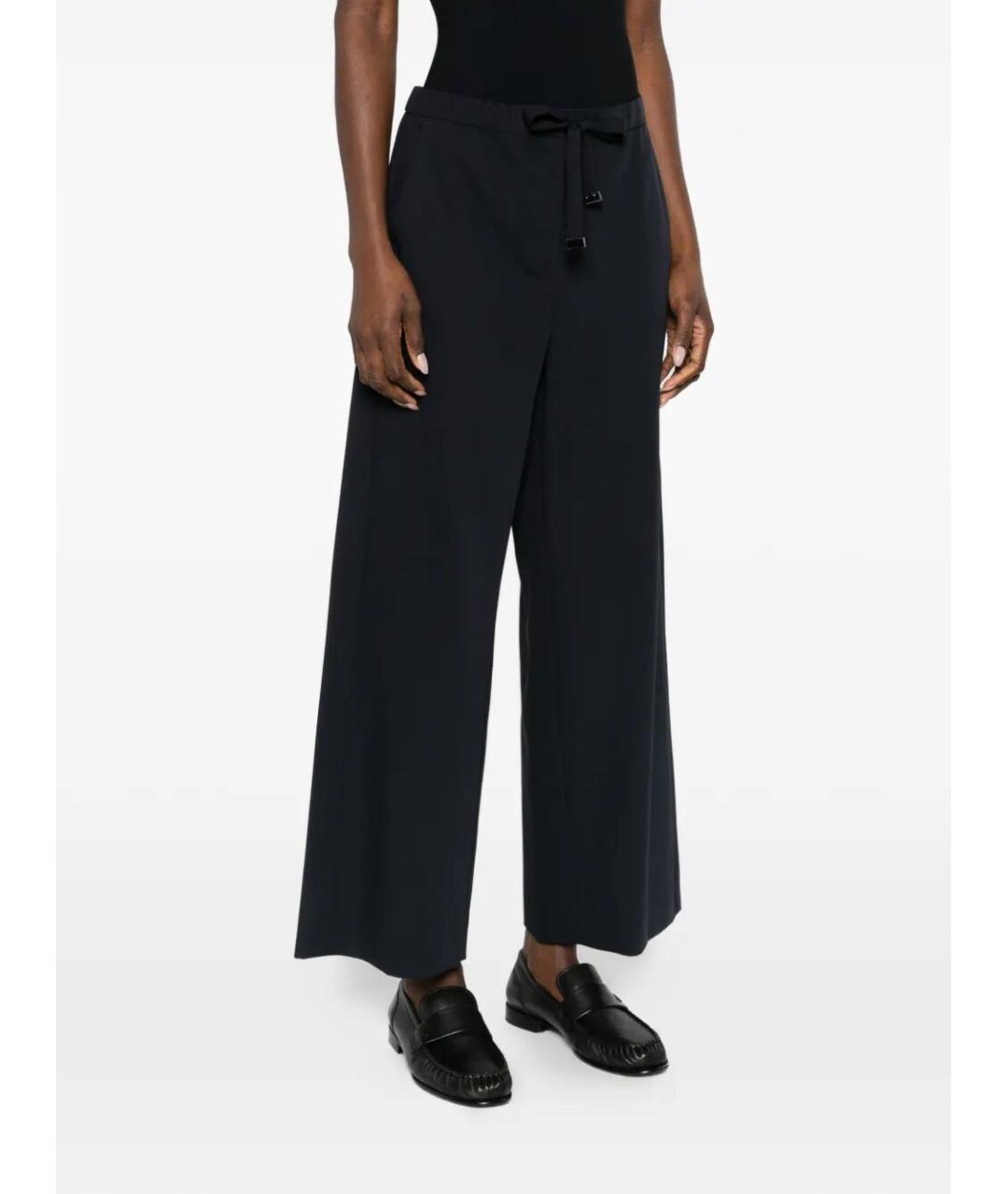 MAX MARA Черные шерстяные брюки широкие, фото 3