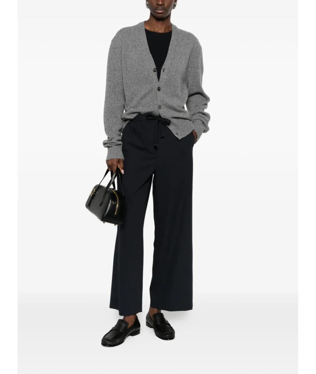 MAX MARA Черные шерстяные брюки широкие, фото 2