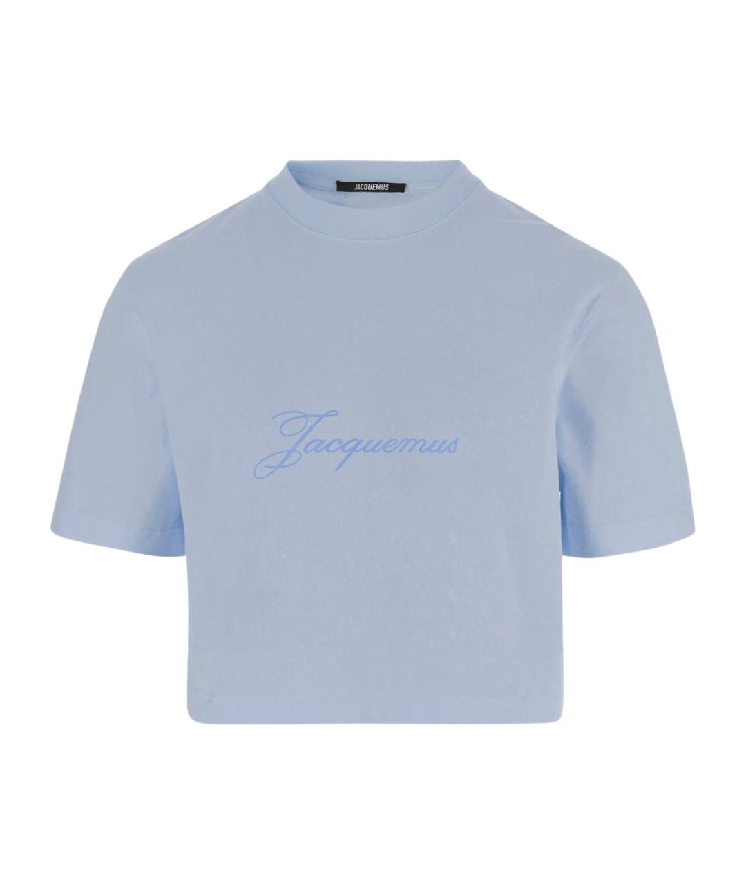 JACQUEMUS Голубая хлопковая футболка, фото 1