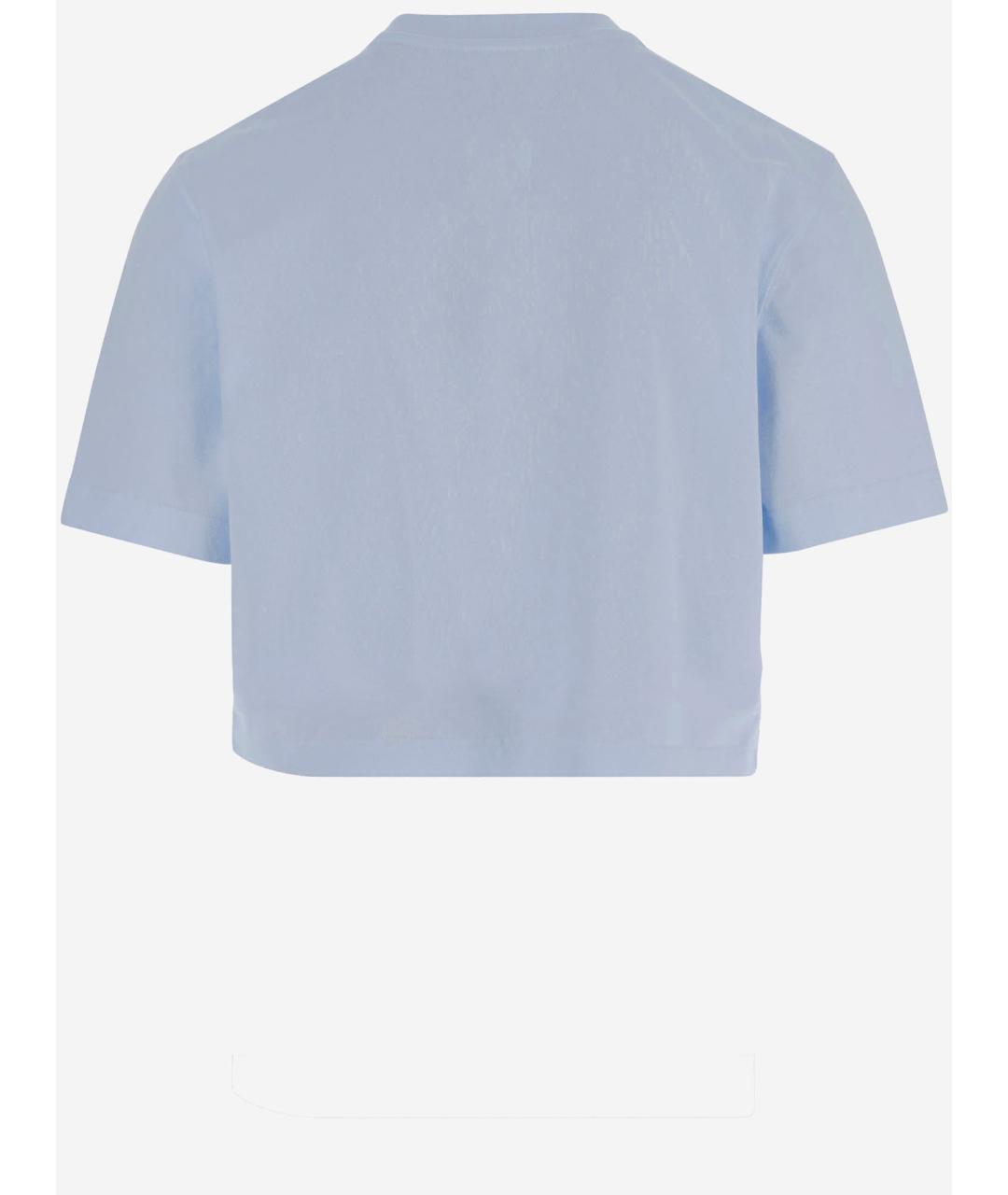 JACQUEMUS Голубая хлопковая футболка, фото 2