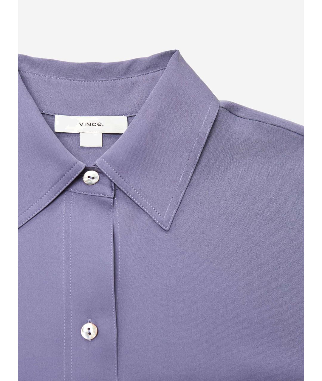 VINCE Фиолетовая шелковая рубашка, фото 3