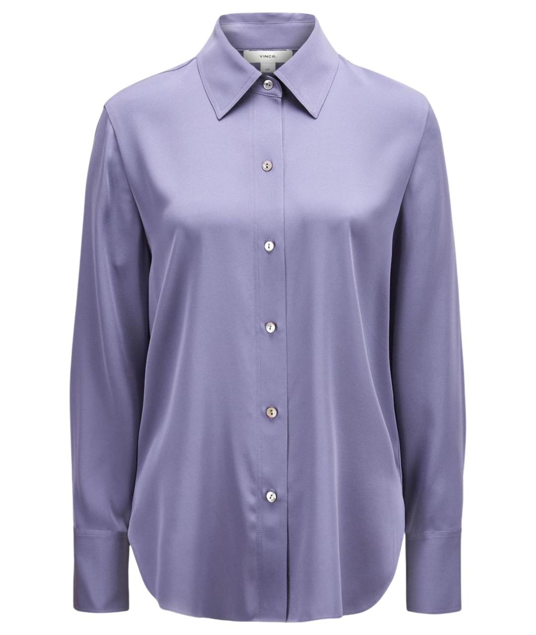 VINCE Фиолетовая шелковая рубашка, фото 1