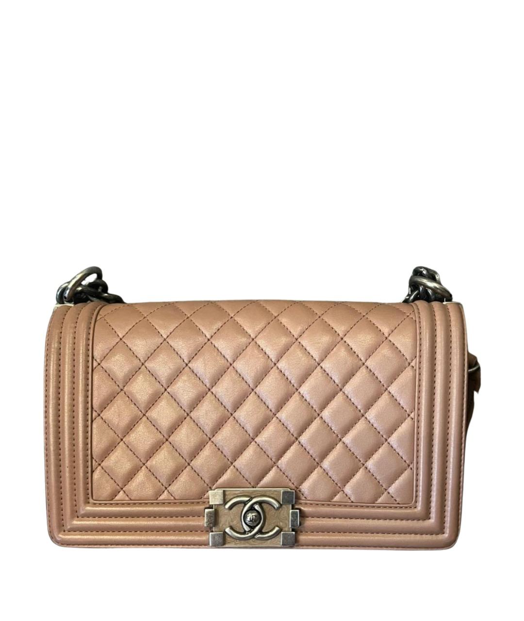 CHANEL Бежевая кожаная сумка через плечо, фото 1