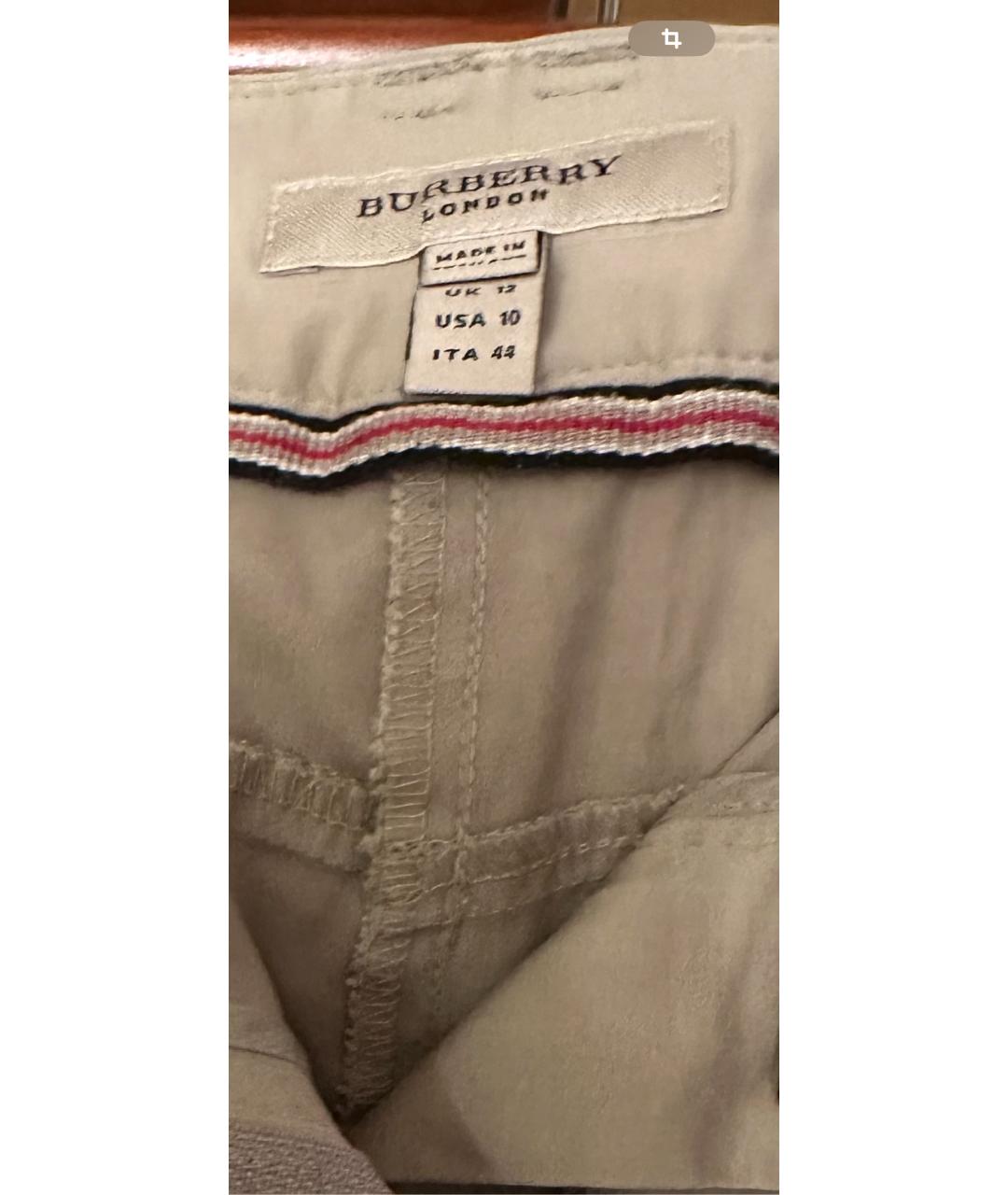 BURBERRY Бежевые хлопковые шорты, фото 4