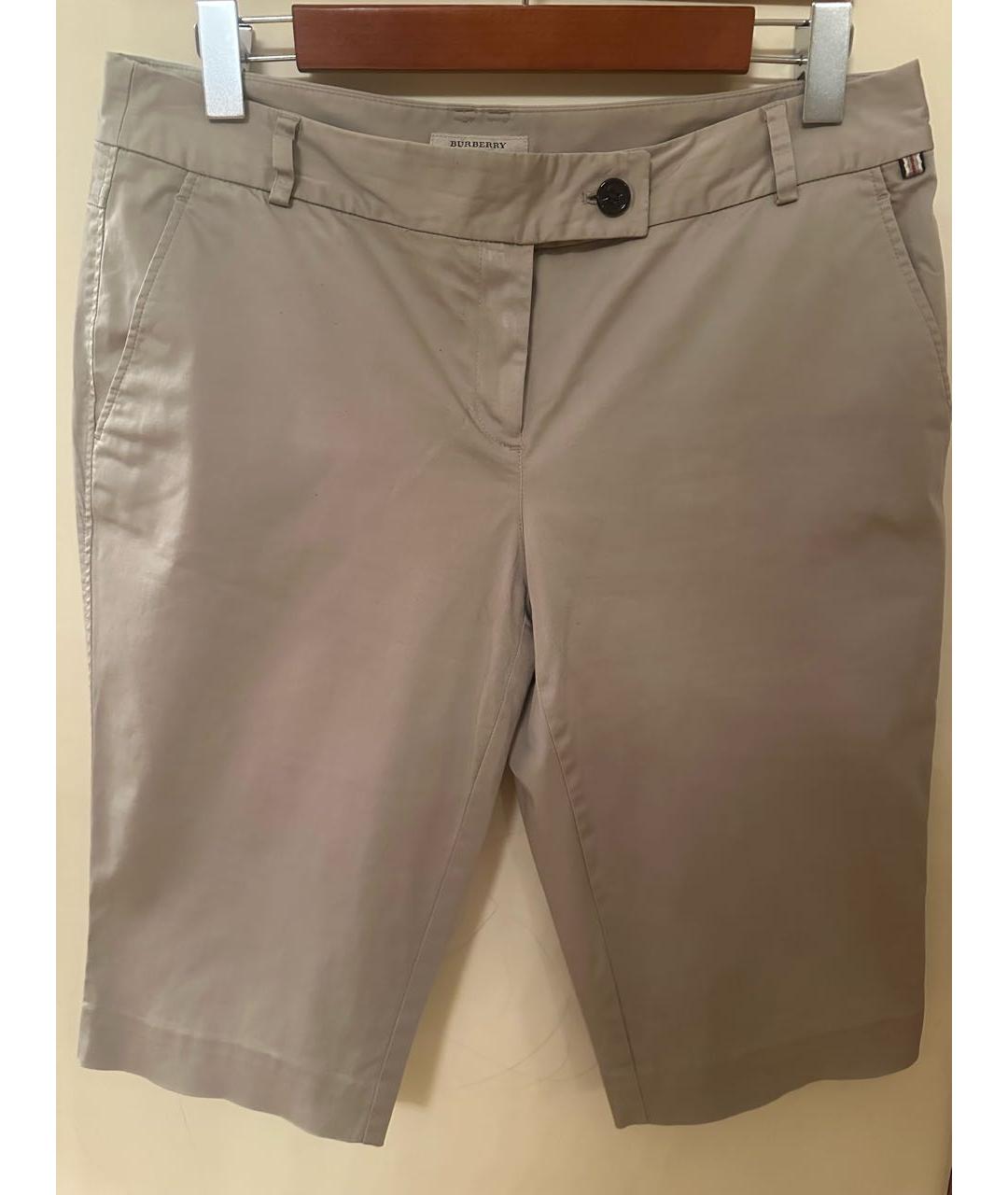 BURBERRY Бежевые хлопковые шорты, фото 5