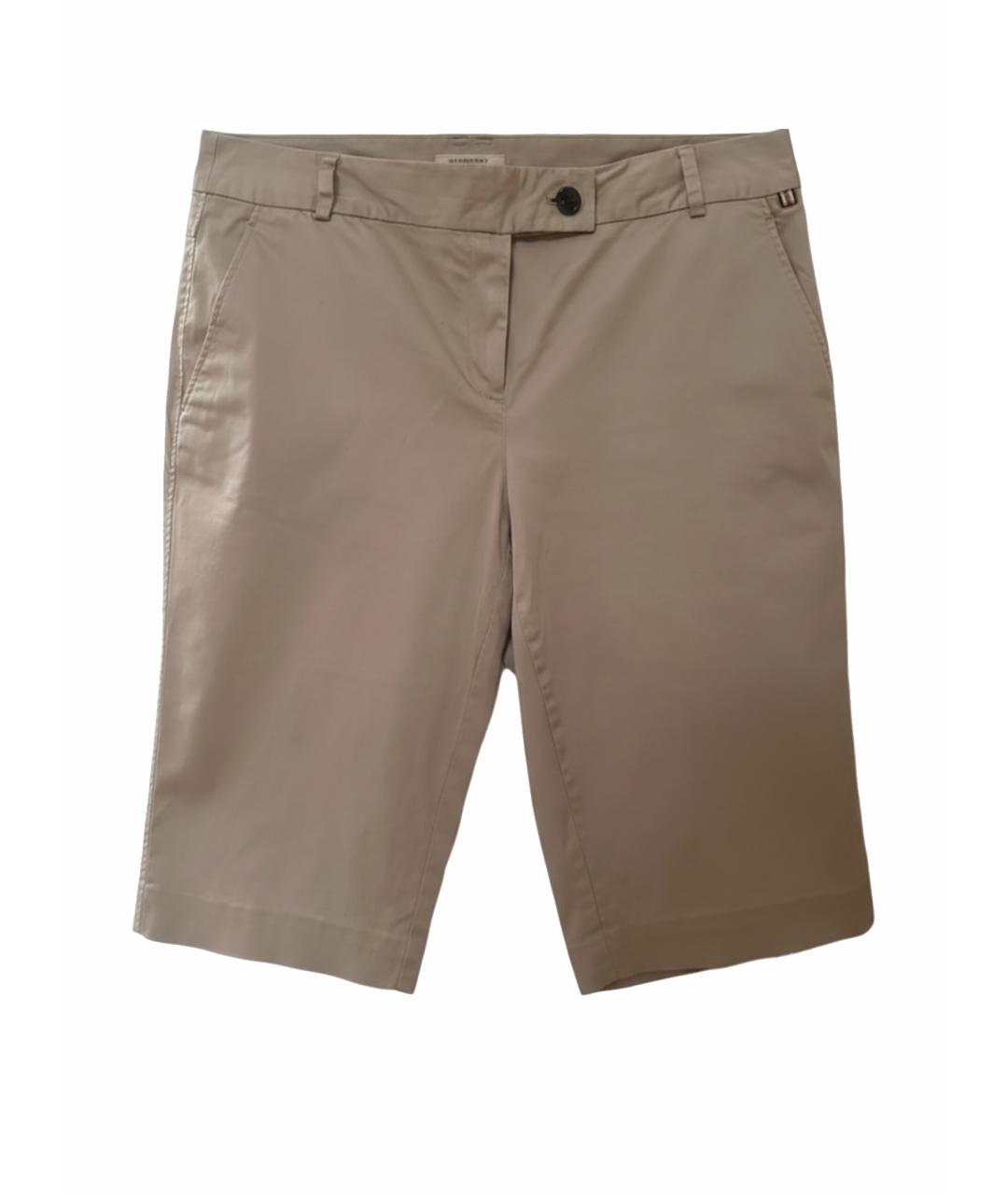 BURBERRY Бежевые хлопковые шорты, фото 1