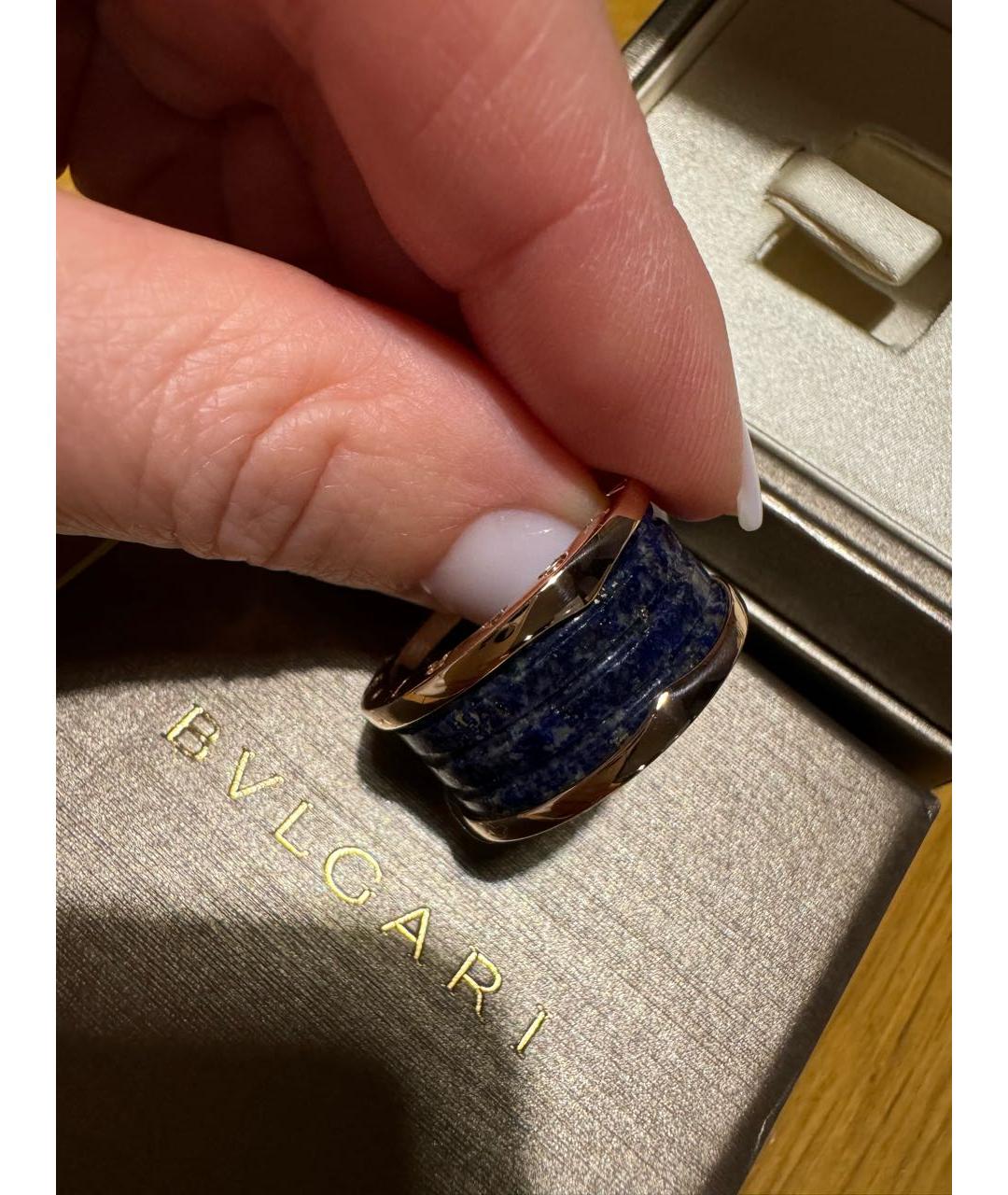BVLGARI Синее кольцо из розового золота, фото 5