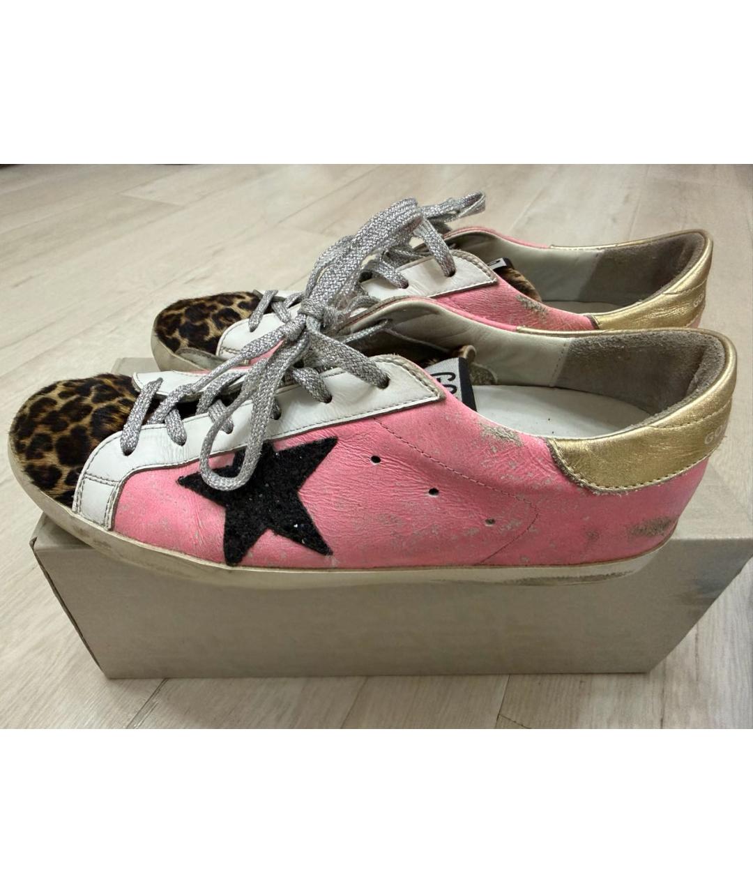 GOLDEN GOOSE DELUXE BRAND Розовые кожаные кеды, фото 6