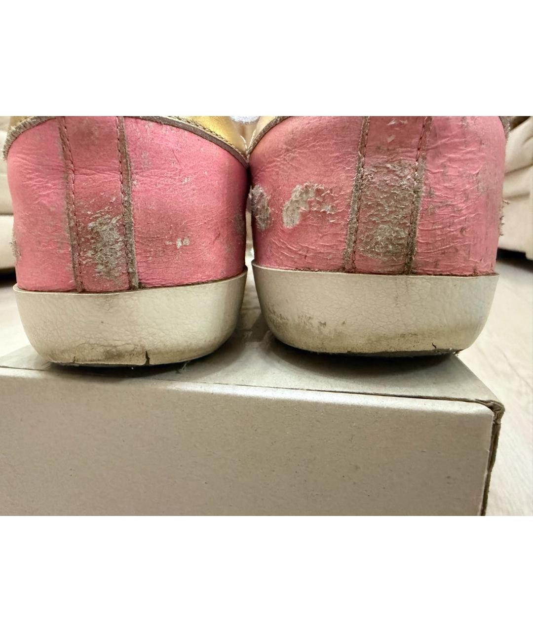 GOLDEN GOOSE DELUXE BRAND Розовые кожаные кеды, фото 4