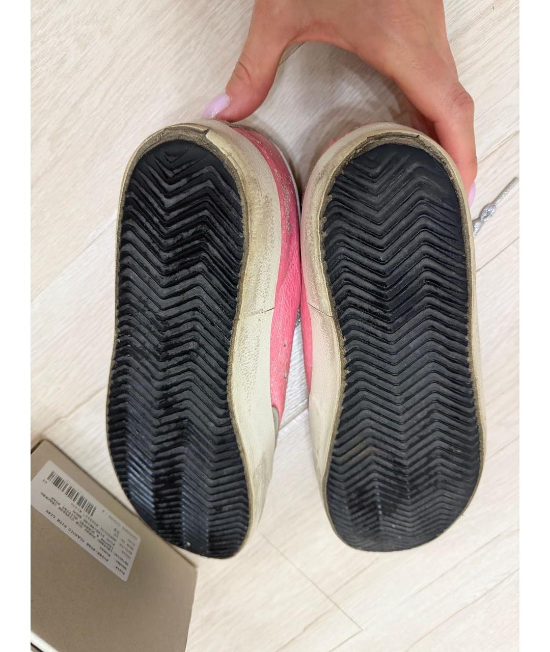 GOLDEN GOOSE DELUXE BRAND Розовые кожаные кеды, фото 5