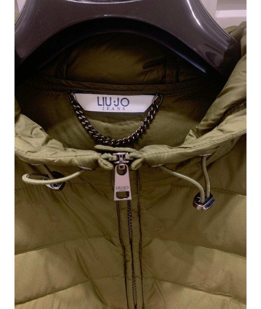 LIU JO Хаки полиамидовый пуховик, фото 3