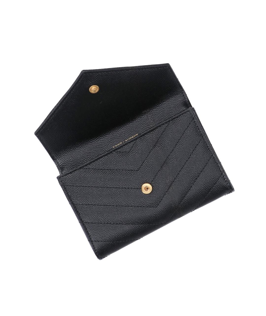 SAINT LAURENT Черный кожаный кардхолдер, фото 5