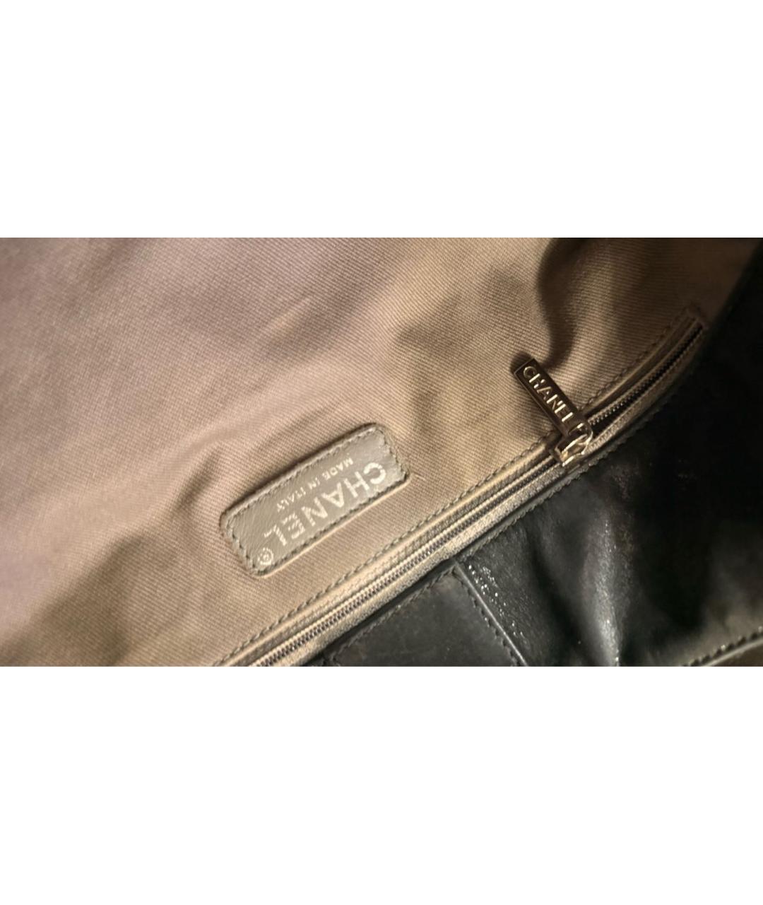 CHANEL Черная кожаная сумка тоут, фото 6