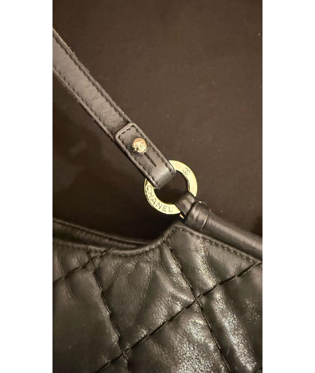 CHANEL Черная кожаная сумка тоут, фото 7