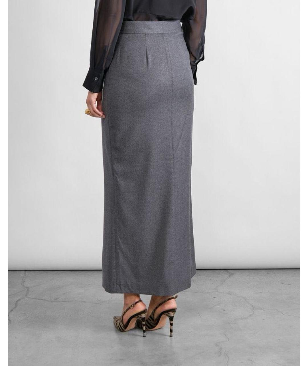 ANTONELLI FIRENZE Серая шерстяная юбка макси, фото 2