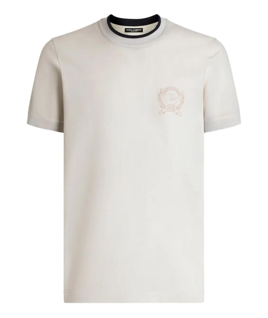 DOLCE&GABBANA Бежевая хлопковая футболка, фото 1